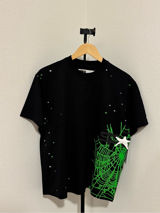 Sp5der Other - Sp5der Black Heavy Web SS Tee Green Spider Web NWT